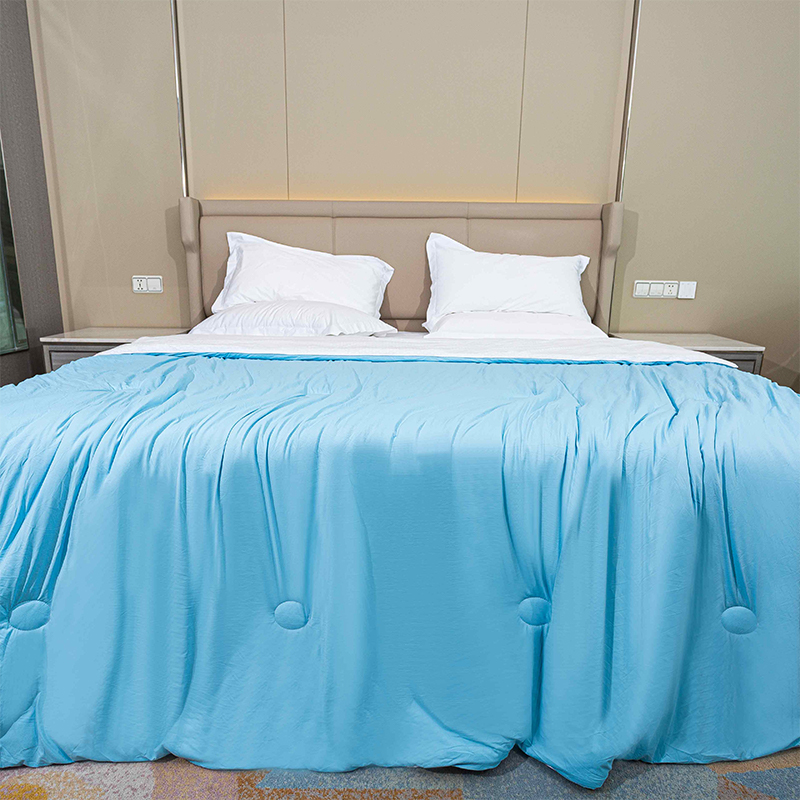 PCM Cooling Comforter - Blue Silky Cooling Surface Design Tæppe til varme sveller og nattesved