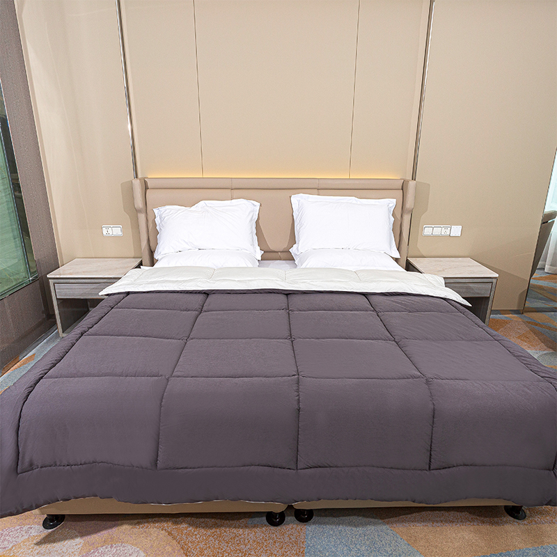 Grå hele sæson dyneindsats - Boks design sengetøj dyne letvægt quilt hotel dyne med hjørne faner